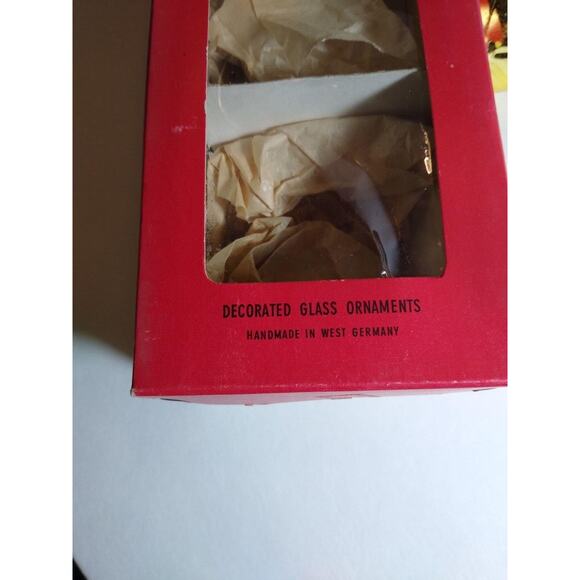 Mercury Glass Pears Apples Vintage West German Hand Blown Christmas Ornaments 4 - Picture 5 of 9